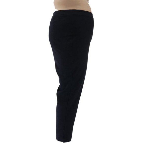 NWT JOAN RIVERS REGULAR LENGTH HERRINGBONE PULL-ON ANKLE PANTS NAVY/BLACK XS - Picture 4 of 8